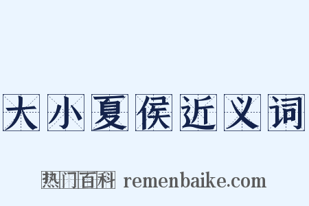 大小夏侯近义词是什么意思的图片